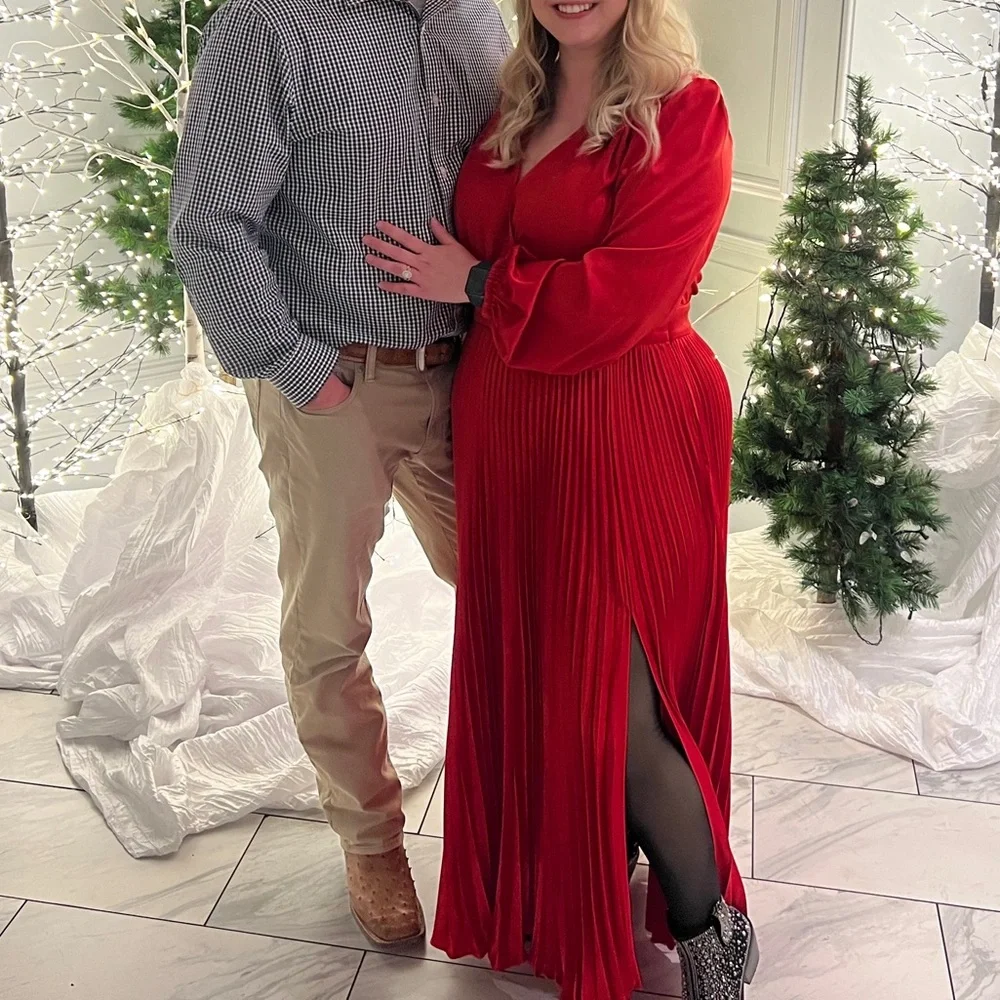 Adelyn Rae Red Long Sleeve Dress - Picture 1 of 2